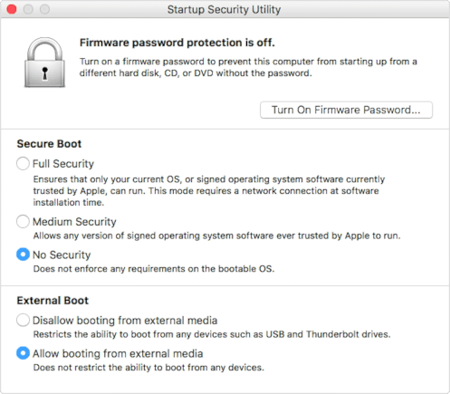 Startup Security Utility